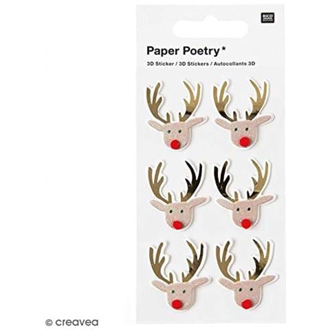6 Adesivi 3d - Renne Di Natale - Foto 2
