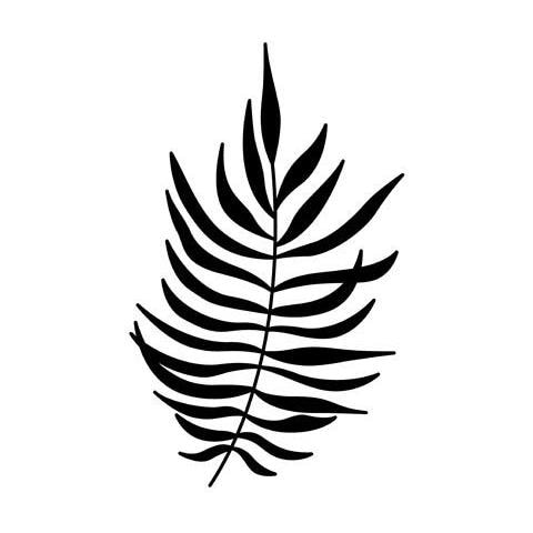 Foglio Felce Timbro, Legno, Nero, 4,5 x 2,5 x 7 cm - Foto 2