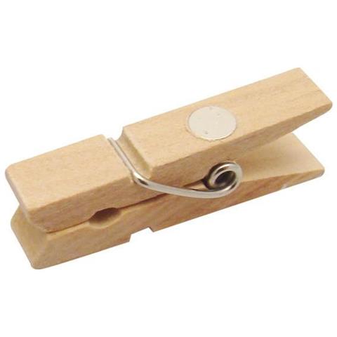 8 Mini Mollette In Legno Magnetici 3,5 Cm - Rosa - Foto 1