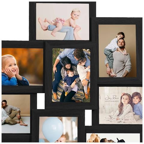 Cornice per Foto Collage per 10x (10x15 cm) Foto Nera in MDF - Foto 2
