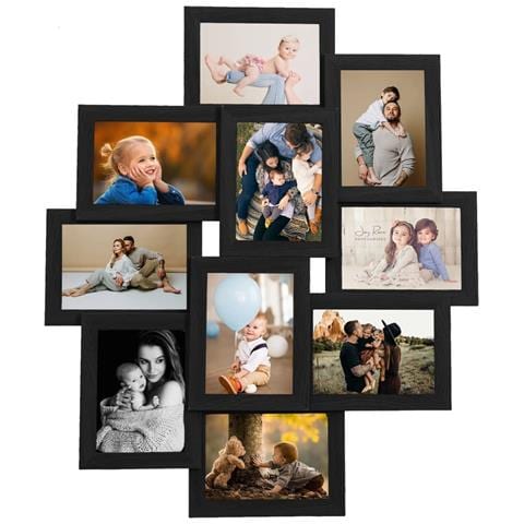 Cornice per Foto Collage per 10x (10x15 cm) Foto Nera in MDF - Foto 7