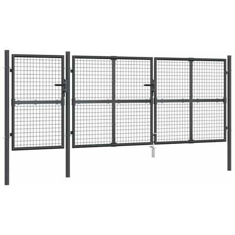 Cancello Da Giardino Rete Antracite 400x175 Cm Acciaio Zincato - Foto 1