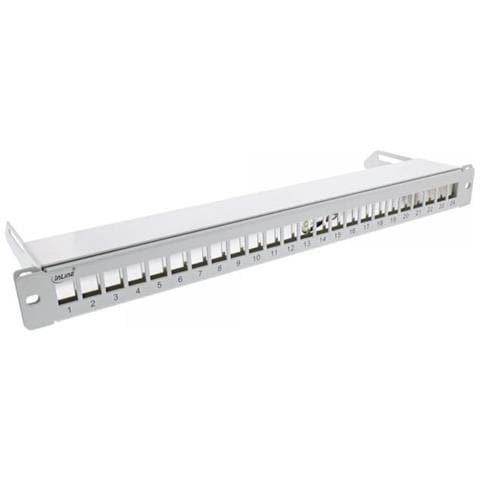 Patch Panel A 24 Vie, Keystone Blank Panel Con Estrazione, 19"" 1u Grigio - Foto 1