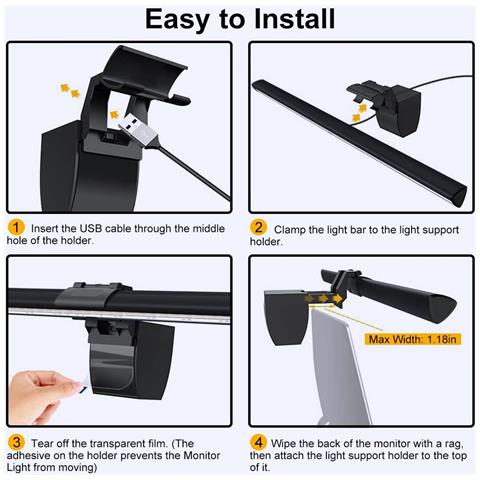 Barra Luminosa 5w Led Monitor Schermo Pc Usb Dimmerabile Protezione Occhi - Foto 7