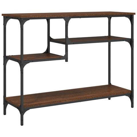 Tavolino Consolle Con Ripiani Rovere Marrone 100x35x75 Cm - Foto 2