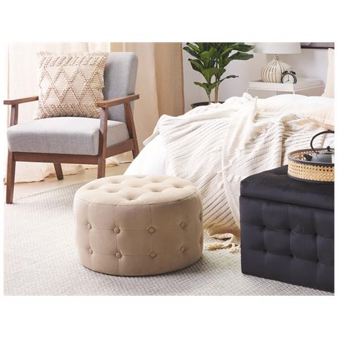 Pouf Tampa Velluto Beige Sabbia - Foto 1