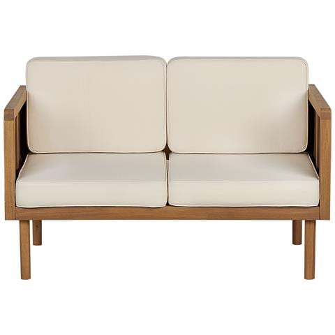 Salotto Da Giardino 5 Posti Con Tavolino E Ottomana Legno Acacia Chiaro E Beige Chiaro Baratti - Foto 2