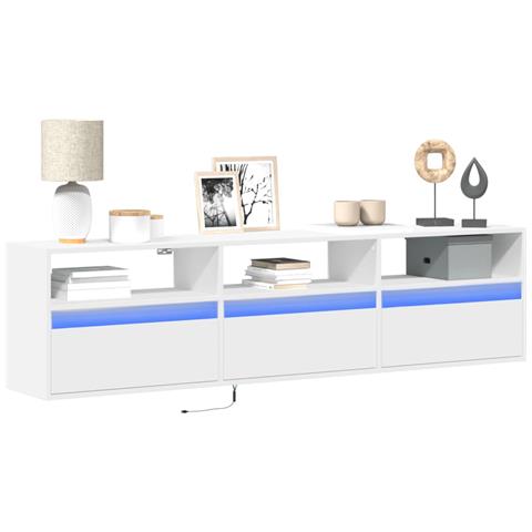 Mobile Tv A Parete Con Led Bianco 180x31x45 Cm - Foto 1