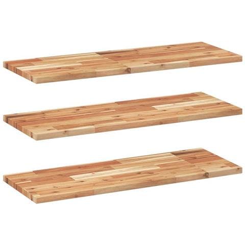 Mensole Da Parete 3 Pz 80x30x2 Cm Legno Acacia Rifinito A Olio - Foto 2