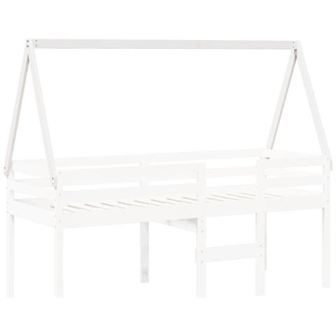 Tetto Letto Bambini Bianco 209x95,5x88 Cm Legno Massello Pino - Foto 3