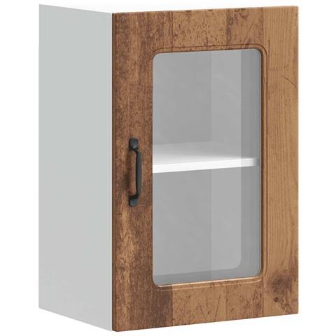 Pensile Da Cucina Con Porta In Vetro Kalmar Legno Vecchio - Foto 2