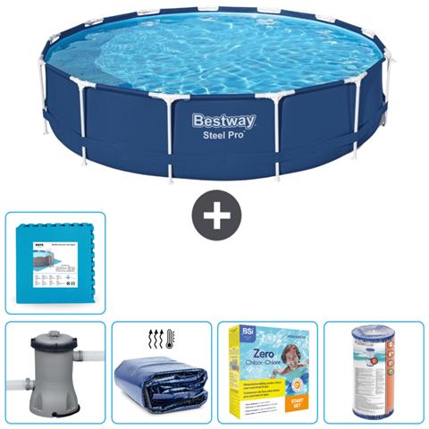 Piscina Fuori Terra - In Giro - 396x84 Cm - Blu - Include Accessori Coordinati Cb17 - Foto 1