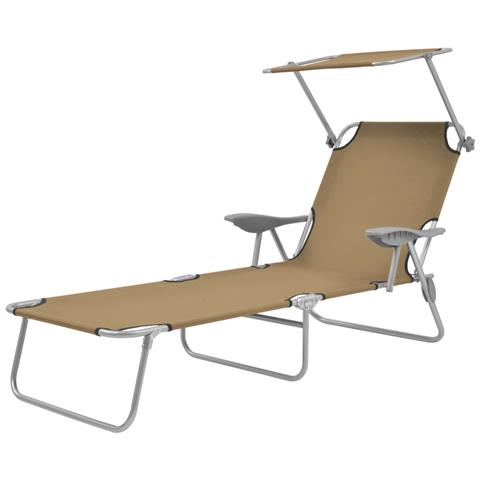 Lettino Prendisole Pieghevole Con Baldacchino In Acciaio Talpa - Foto 2