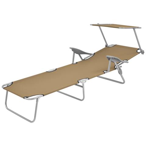 Lettino Prendisole Pieghevole Con Baldacchino In Acciaio Talpa - Foto 1