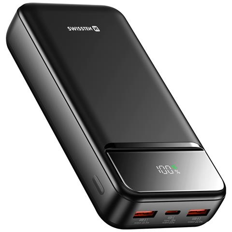 Batteria Esterna 20000mah Con Usb-c E 2 Usb Schermo Led Compatta, Nero - Foto 1