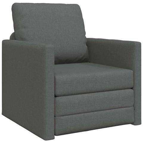 Sofa Bed Flooor 2-in-1 Grigio Scuro 74x77x81 cm Tessuto - Foto 1