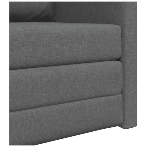Sofa Bed Flooor 2-in-1 Grigio Scuro 74x77x81 cm Tessuto - Foto 9