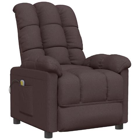 Poltrona Massaggiante Marrone Scuro in Tessuto - Foto 1