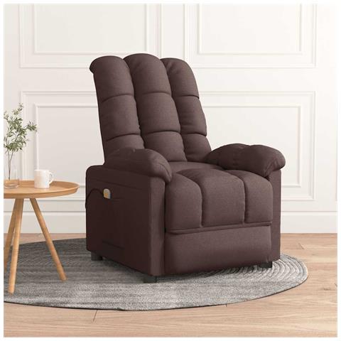 Poltrona Massaggiante Marrone Scuro in Tessuto - Foto 2