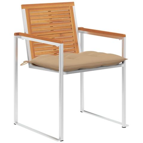 Sedie da Giardino con Cuscini 6 pz in Legno Massello di Acacia - Foto 2