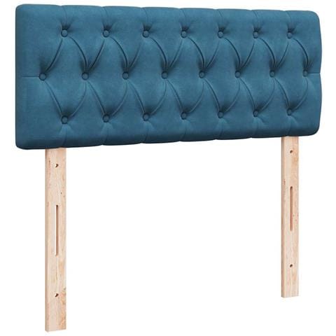 Pouf Letto con Materasso Blu Scuro 120x190 cm Velluto - Foto 9