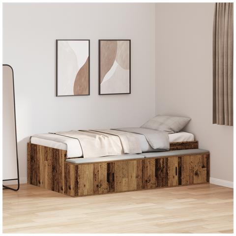 Struttura Letto Legno Invecchiato 100x200 cm - Foto 2