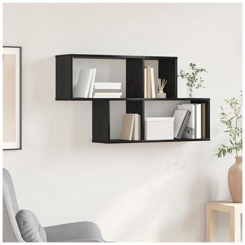 Mensola a muro Rovere Nero 100x20x53 cm Legno Ingegnerizzato - Foto 2
