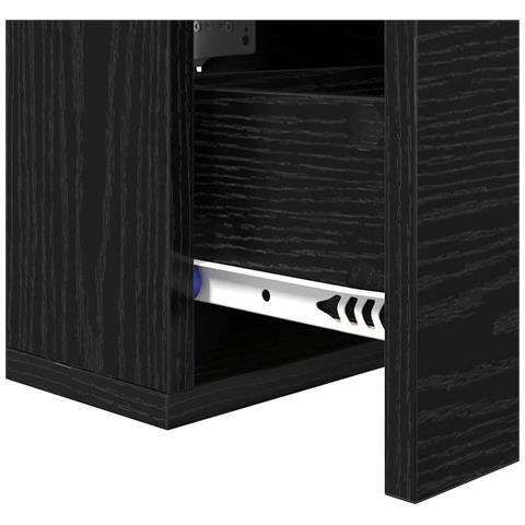 Armadio da Notte Rovere nero 35 x 35 x 20 cm Legno multistrato - Foto 9