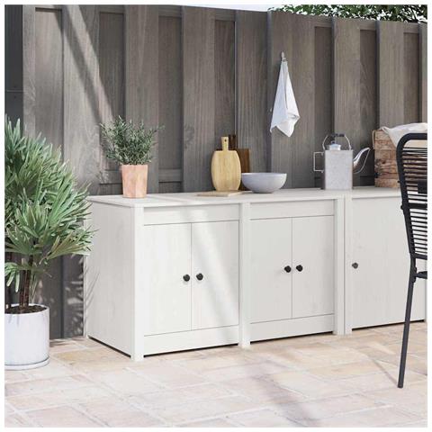 Mobile da cucina Bianco 106 x 55 x 64 cm Legno massello di pino - Foto 2