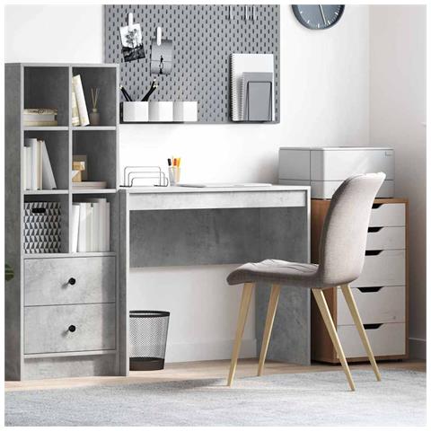 Scrivania Grigio cemento 90 x 40 x 76 cm Legno multistrato - Foto 2