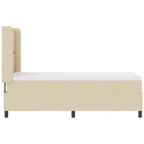 Letto a molle con materasso Crema 90 x 190 cm Tessuto - Foto 9