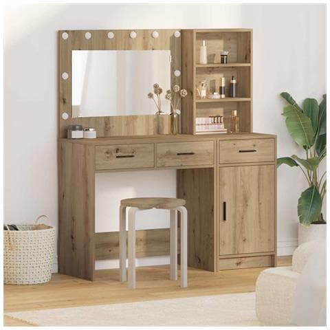 Tavolo da Trucco con cassetto 2 pcs Marrone 78.5 x 41 x 135 cm - Foto 2