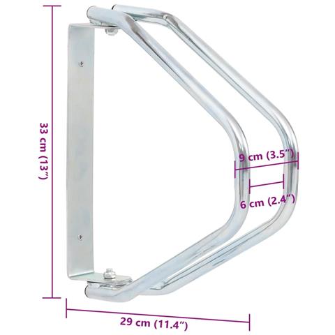 Supporto per Bici a Parete 2 pz in Acciaio Zincato - Foto 7