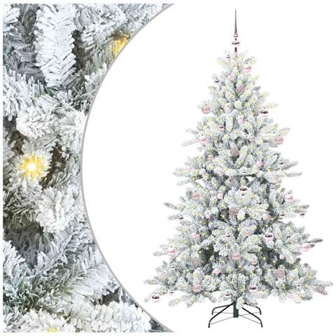 Albero di Natale Artificiale con Rami Pieghevoli Bianco 210 cm - Foto 1