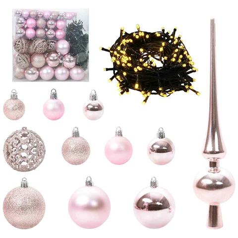 Set di Palle di Natale con 300 LED 120 pcs Rosa Plastica - Foto 1