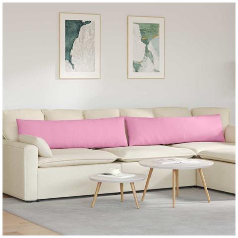 Cuscini da Divano 2 pcs Rosa 145 x 40 cm Tessuto - Foto 2