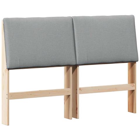 Testiera imbottita Grigio chiaro 150 cm Pino massello - Foto 1