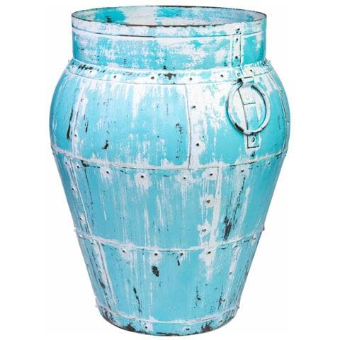 Vaso In Metallo Invecchiato Blu 45x45x60h Cm - Foto 1