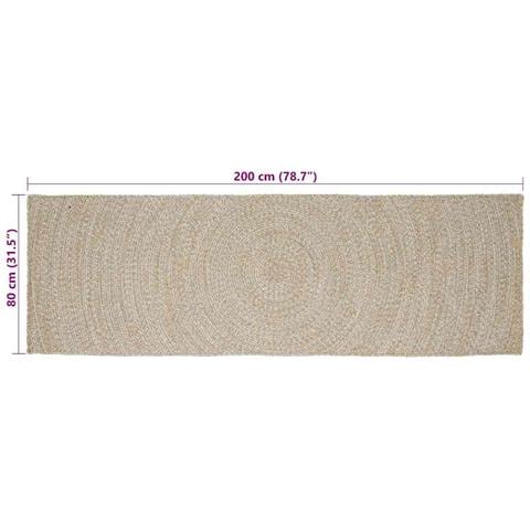 Tappeti per area Rettangolare Naturale e Bianco 80 x 200 cm - Foto 8