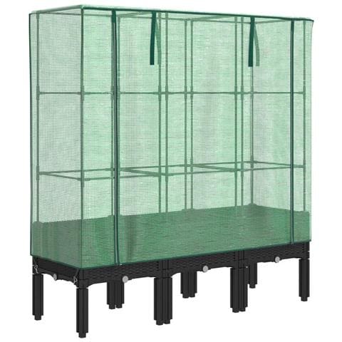 Letto Rialzato con Copertura Serra Effetto Rattan 120x40x140 cm - Foto 1