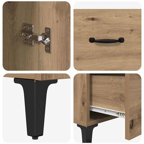 Credenza Rovere artigianale 69,5 x 34 x 90 cm Legno multistrato - Foto 9