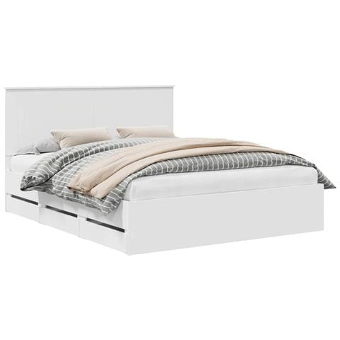 Struttura del letto Bianco 160 x 200 cm Legno Ingegnerizzato - Foto 1