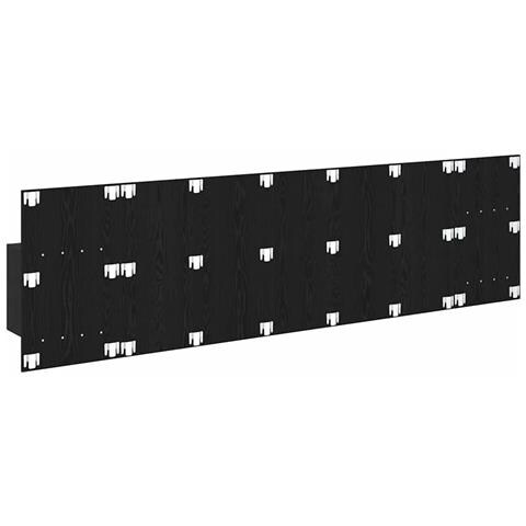 Testata con Comodino 3 pcs Rovere Nero Legno multistrato - Foto 9