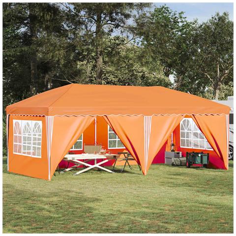 Tenda per feste a pop-up 575 x 288 x 245 cm Arancione - Foto 2