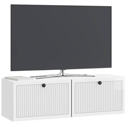 Mobile Porta TV da Muro Bianco Lucido 98 x 31 x 30 cm - Foto 2