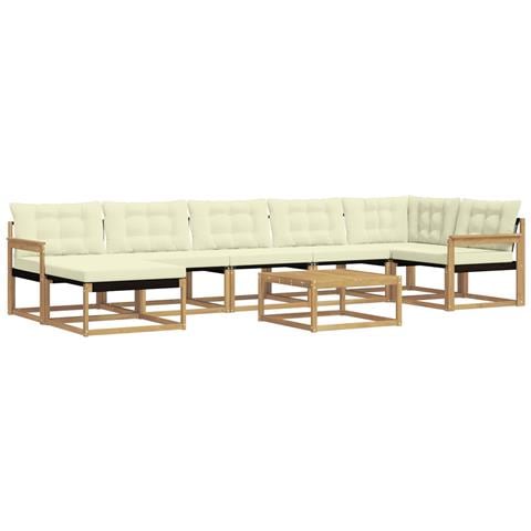Set di divani da esterno 8 pcs Bianco e Crema - Foto 1