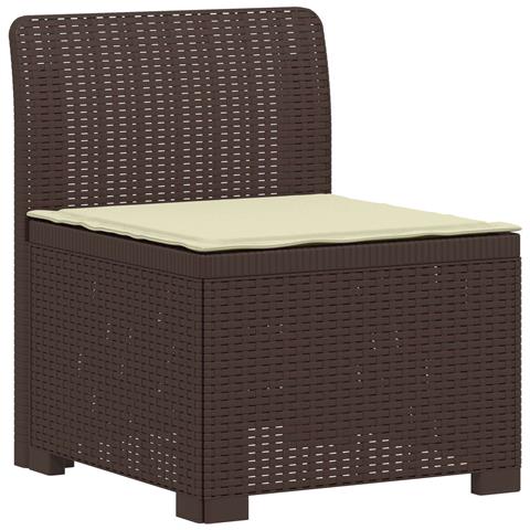 Divano da Giardino a 1 Posto con Cuscino Aspetto Rattan PP - Foto 1