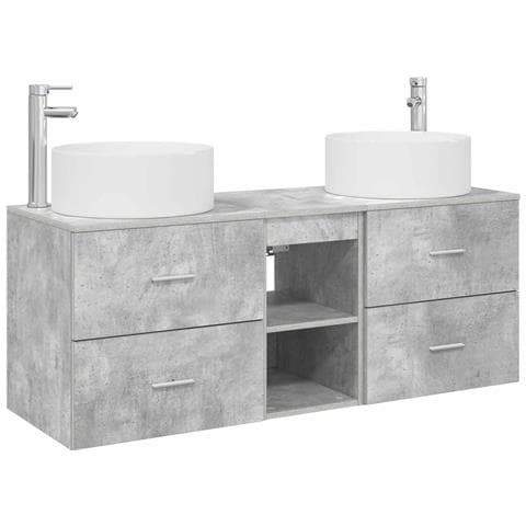Set di mobili per il bagno 3 pz Grigio Cemento - Foto 1