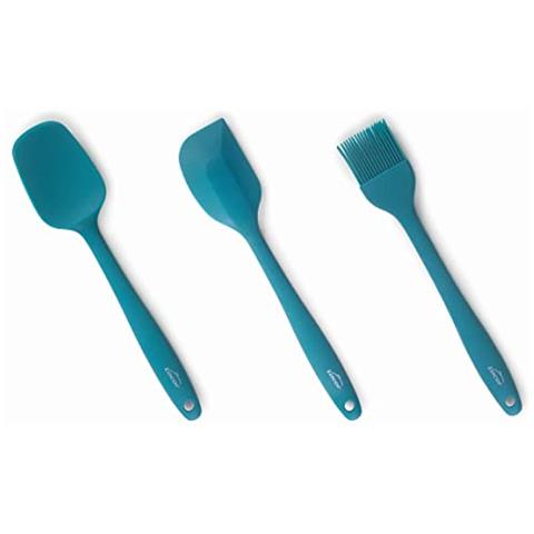 64452 - Set di 3 utensili da cucina Ocean: cucchiaio, spatola e spazzola da cucina - Foto 1
