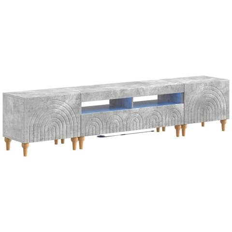 Mobile TV LED a 3 pezzi Grigio Cemento Legno ingegnerizzato - Foto 1